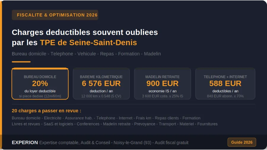 Charges déductibles des TPE et des indépendants